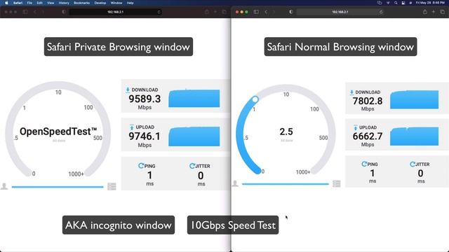 M1 Mac Safari Private Window vs Normal Window Performance Difference.