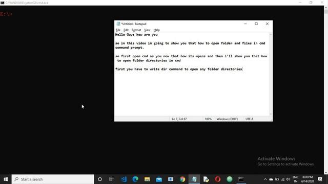 How To open folder and file in cmd