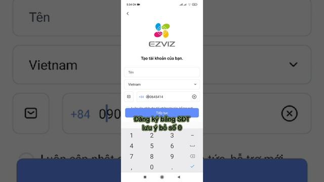Cách đăng ký tài khoản Camera Ezviz