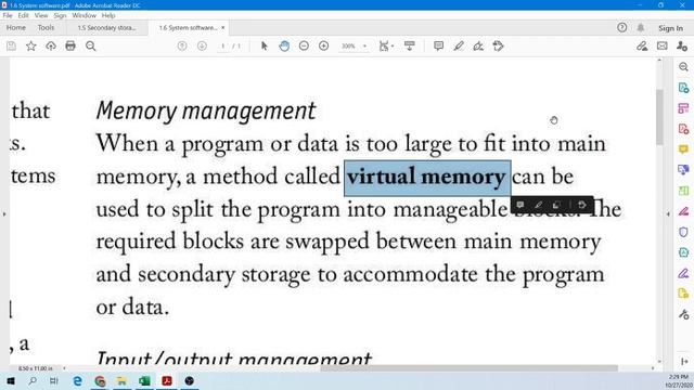 1.6 System software Class - 27/10/2020