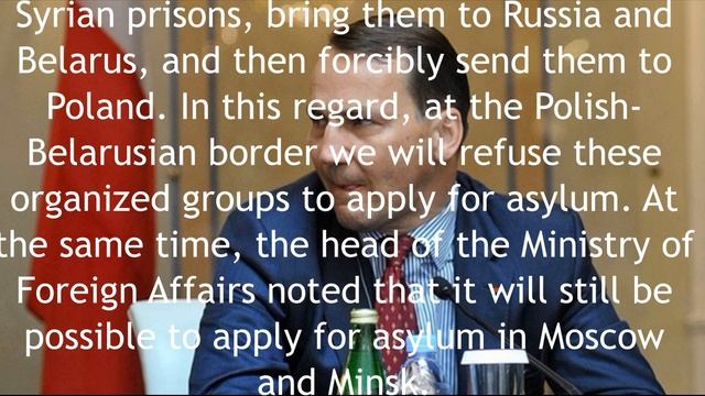 Sikorski accused Russia of sending Syrian refugees.