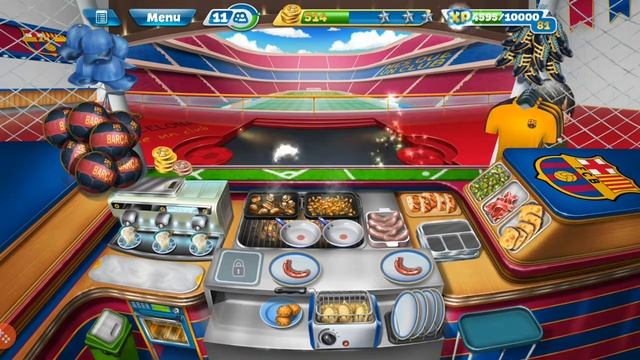 Cooking Fever FC Barcelona Sports Bar Level 28/ Кухонная Лихорадка Спорт-бар ФК Барселона Уровень 2