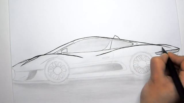 come disegnare una Jaguar -CX 75 ,How to draw a Jaguar -C X75