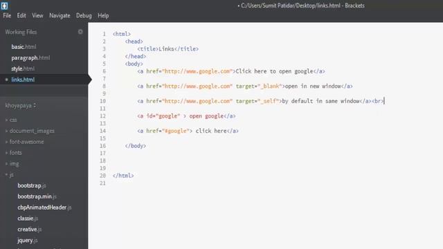 HTML tutorial in hindi(part -4 ) - link | By SVS Tutorial