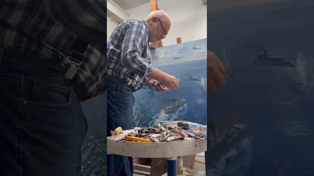 В мастерской художника-мариниста Игоря Дементьева в ЦВММ