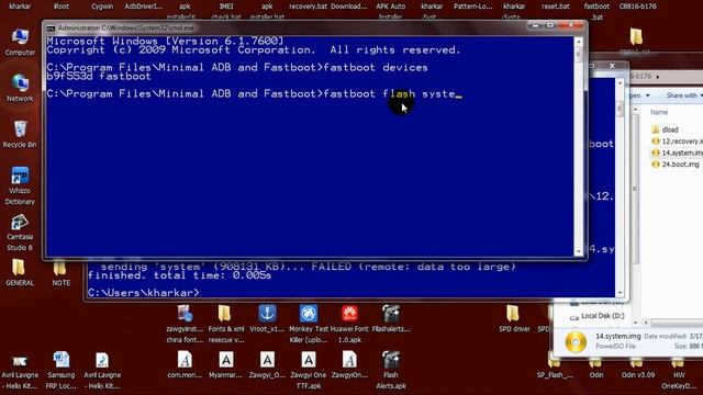 Fastboot flashing system.img with Minimal ADB and Fastboot.exe Bootloader Unlocked State