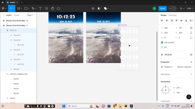 Day - 18 | Mobile lock screen with clock | #figma #graphicdesign