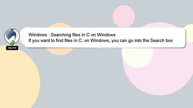 Windows : Searching files in C on Windows