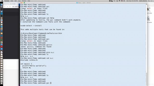 Compiling code on Mac