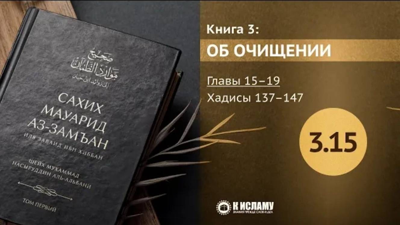 Главы 3.15–3.19. Бережливое отношение к омовению. Хадисы 137–147. Сахих Мауарид аз-Замъан.