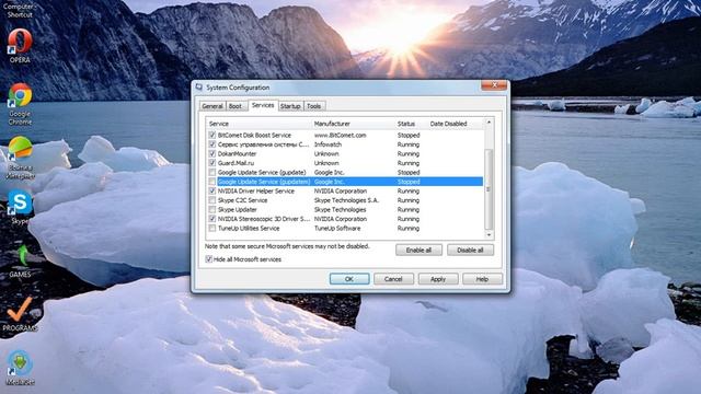 PC PROGRAM DISABLE FOR (WINDOWS 7)