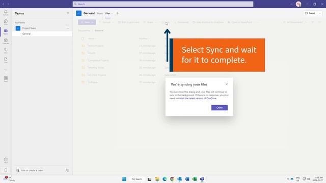 How to Sync files from Teams to Windows Explorer