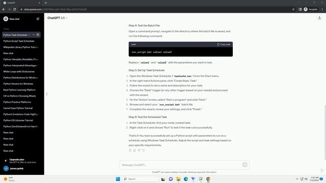 windows task scheduler python script with parameters