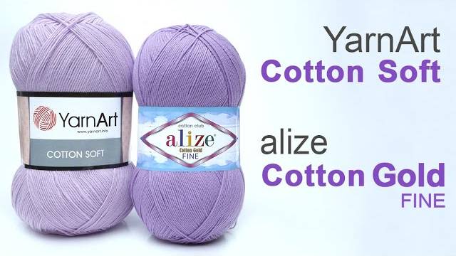 Сравнение и обзор пряжи. Alize Cotton Gold Fine & YarnArt Cotton Soft (360p)