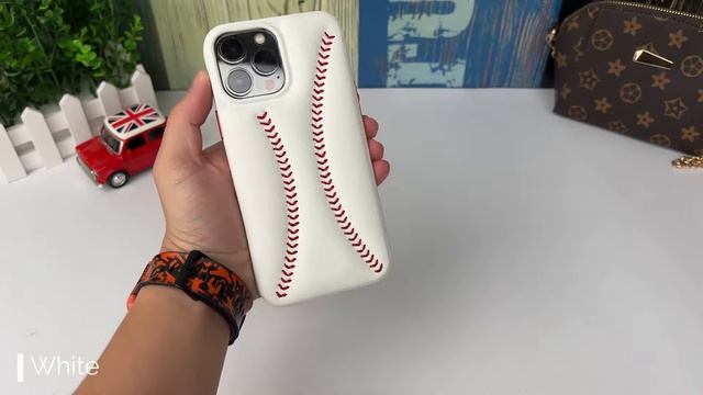 iPhone 13 Pro Max Baseball Designed Leather Case.