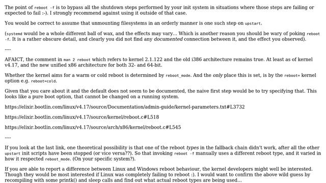 Unix & Linux: Is reboot -f a safe way to cold-reboot? (2 Solutions!!)
