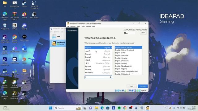UTS Sistem operasi Install Alma Linux Virtual Box   Nur Rahmad Sholahudin   2203040190