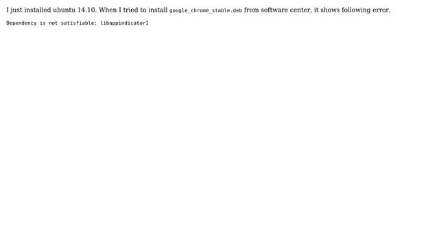 Error while installing google chrome in ubuntu 14.10
