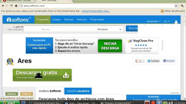 como descargar ares por softnic