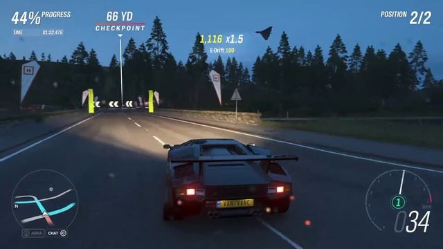 FORZA HORIZON 4: Night Flight - Lamborghini countach LP5000 CV 1988 (Xbox one X)