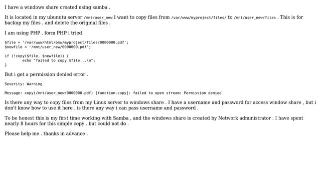 Can i access a windows share directly from linux server and Copy files