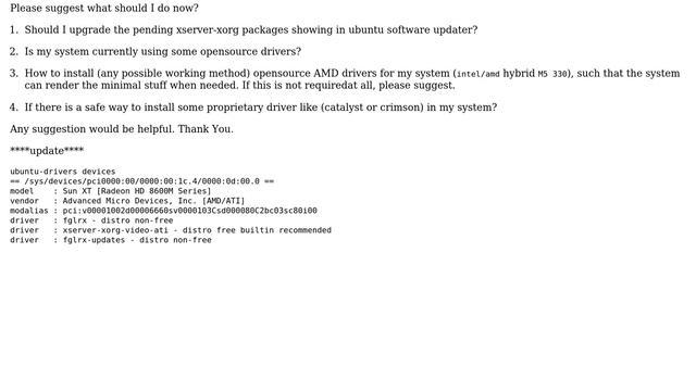 safely install opensource or proprietary amd driver in ubuntu 14.04