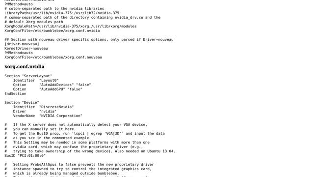 Ubuntu: Bumblebee: [ERROR]Cannot access secondary GPU - error: [XORG] (EE)