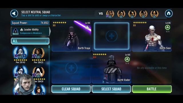 SWGOH GAC 12/21 WEEK 4 ROUND 3 GOT THIS ONE ON LOK