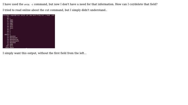 Unix & Linux: Delete the numbers command "uniq -c" created (2 Solutions!!)