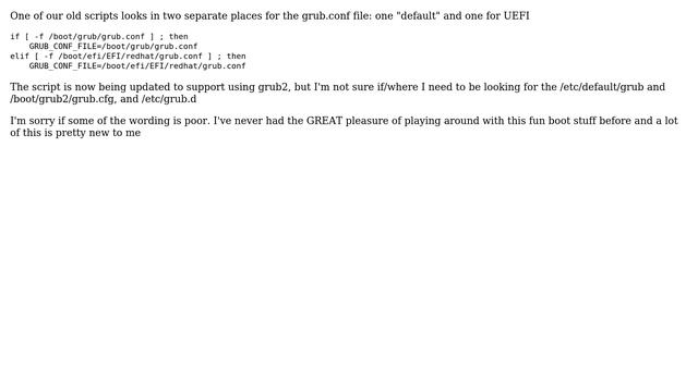 Unix & Linux: Is there a different file location for grub2 configuration files on a UEFI system?