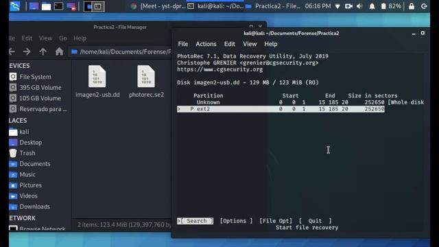 Data carving en una imagen forense | Kali Linux