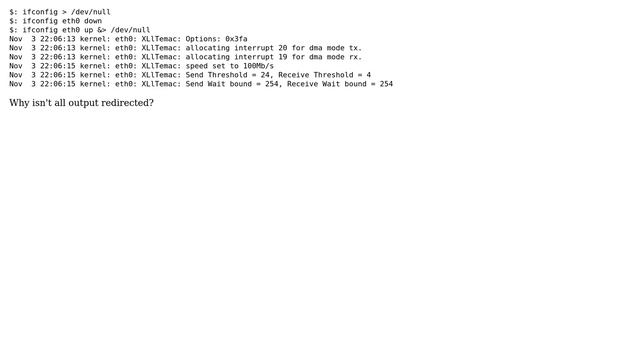 How do you redirect output from ifconfig up? (2 Solutions!!)