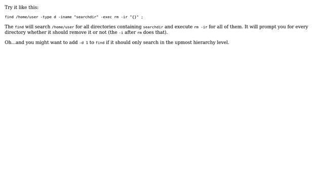 Unix & Linux: Find and Delete Folder in Linux [non root user] (4 Solutions!!)