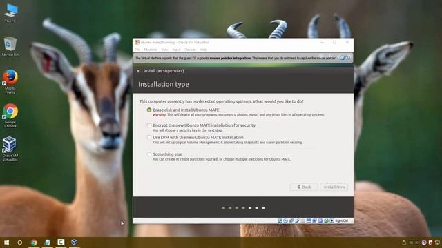 Ubuntu MATE install in virtualbox