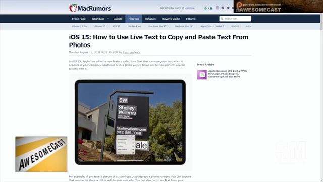 Live Text from Photos in iOS 15: Scan text from your pictures!
