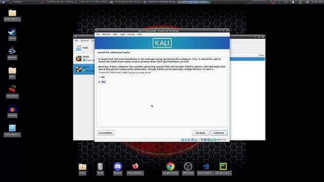 Installing Kali Linux 2023 and setting up a shared virtual drive