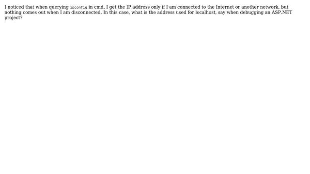 localhost IP address without network