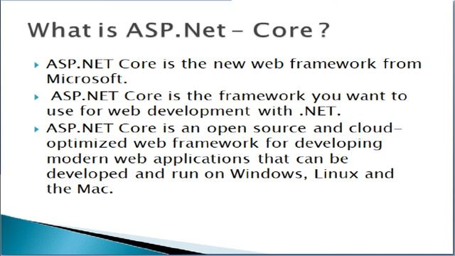 ASP Net Core  -  Introduction