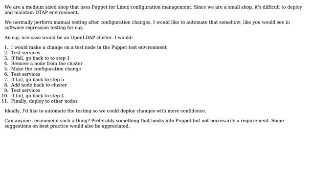 DevOps & SysAdmins: A testing framework for Linux server configuration management