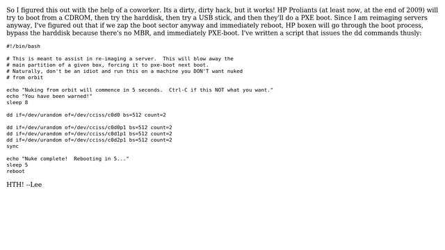 DevOps & SysAdmins: one-time PXE boot from Linux on HP Proliant hardware (4 Solutions!!)