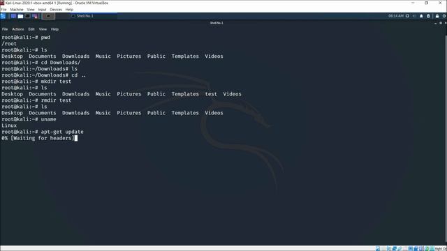 Some basic linux commands in kali linux step by step process.