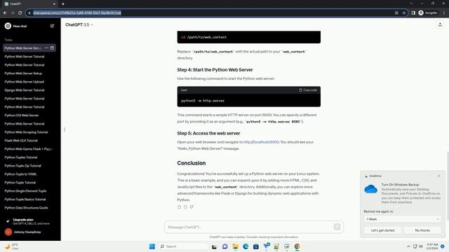 python web server linux