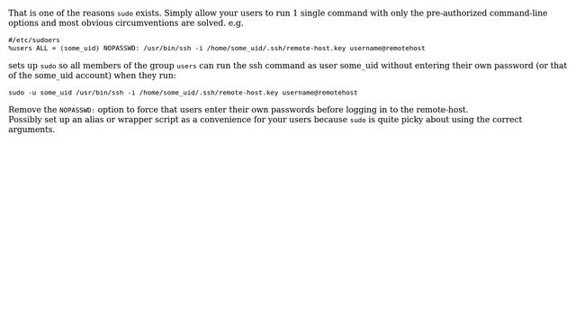 Linux ssh: allow public-key authentication without giving user read rights to private key