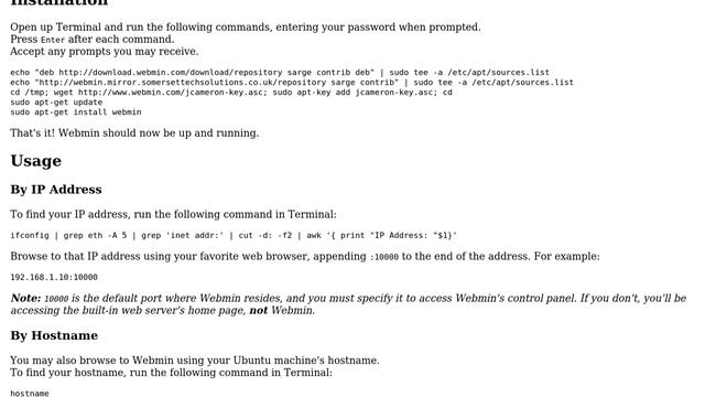 Ubuntu: How to install webmin?