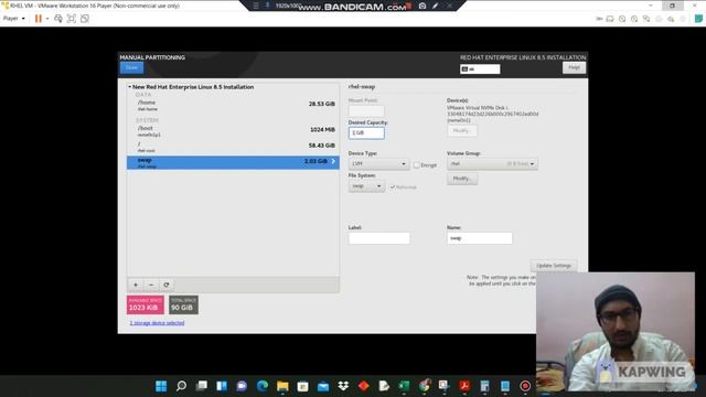 How To Install Red Hat Enterprise Linux 8 (RHEL 8.5) in VMWare via ISO image file Step by Step