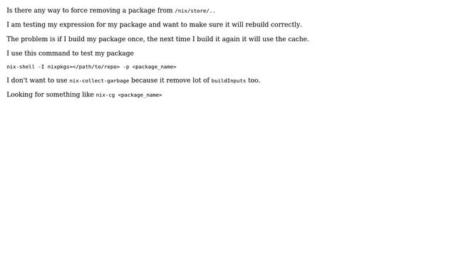 How to remove single package from cache/nix store?