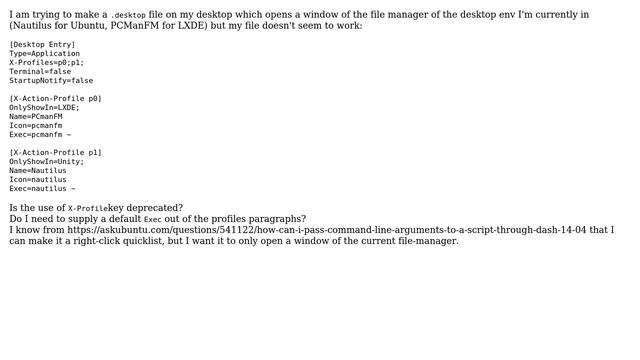 Ubuntu: .desktop file changing Exec depending on desktop environment