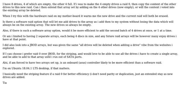 Ubuntu: Setting up an extendable software raid 0 in Ubuntu