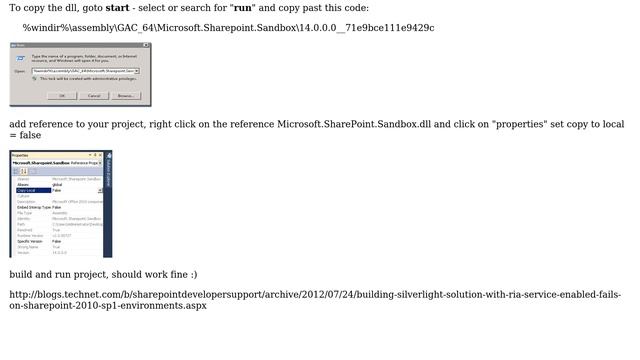 Could not load file or assembly 'Microsoft.Sharepoint.Sandbox' or one of its dependencies