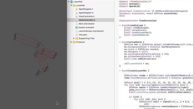 Today's iOS sample no.1369 laser net